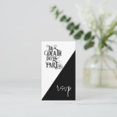 Gothic Til Death us Teil QR Black Wedding RSVP Begleitkarte (Stehend Vorderseite)