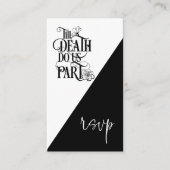 Gothic Til Death us Teil QR Black Wedding RSVP Begleitkarte (Vorderseite)