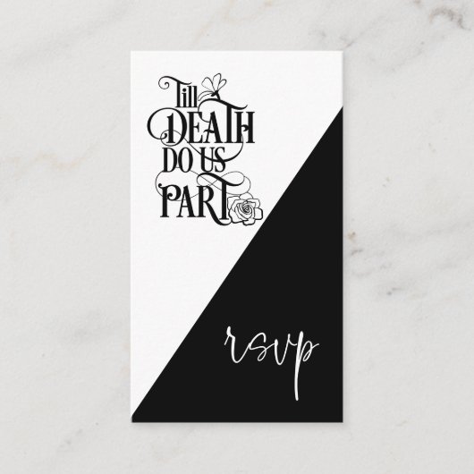 Gothic Til Death us Teil QR Black Wedding RSVP Begleitkarte (Vorderseite)