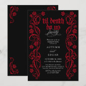 Gothic Til Death Verlobungsparty Einladung (Vorne/Hinten)