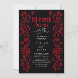 Gothic Til Death Verlobungsparty Einladung