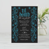 Gothic Til Death Wedding Einladung (Stehend Vorderseite)