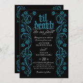 Gothic Til Death Wedding Einladung (Vorne/Hinten)