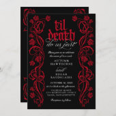 Gothic Til Death Wedding Einladung (Vorne/Hinten)