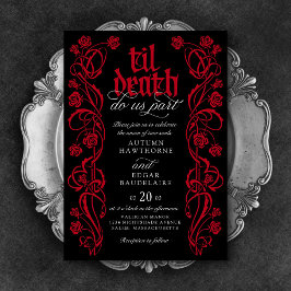 Gothic Til Death Wedding Einladung