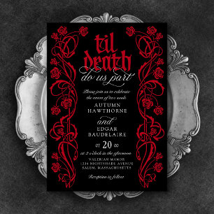 Gothic Til Death Wedding Einladung