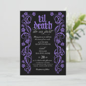 Gothic Til Death Wedding Einladung (Stehend Vorderseite)