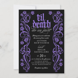 Gothic Til Death Wedding Einladung