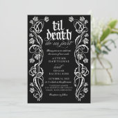 Gothic Til Death Wedding Einladung (Stehend Vorderseite)