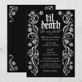 Gothic Til Death Wedding Einladung (Vorne/Hinten)