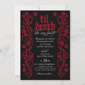 Gothic Til Death Wedding Einladung (Vorderseite)