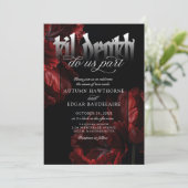 Gothic Til Death Wedding Einladung (Stehend Vorderseite)