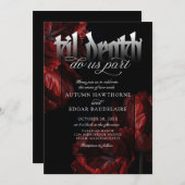 Gothic Til Death Wedding Einladung (Vorne/Hinten)