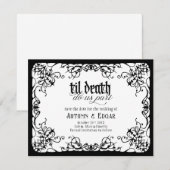 Gothic Til Death Weiße Schwarze Hochzeit Save The Date (Vorne/Hinten)