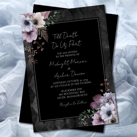 Gothic Till Death Do us Part Floral Wedding Einladung