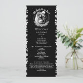Gothic Till Death Do us Part Skeletts Hochzeit Programm (Stehend Vorderseite)