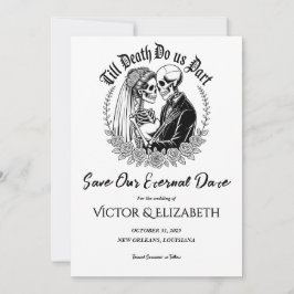 Gothic Till Death Do us Part Skeletts Hochzeit Save The Date