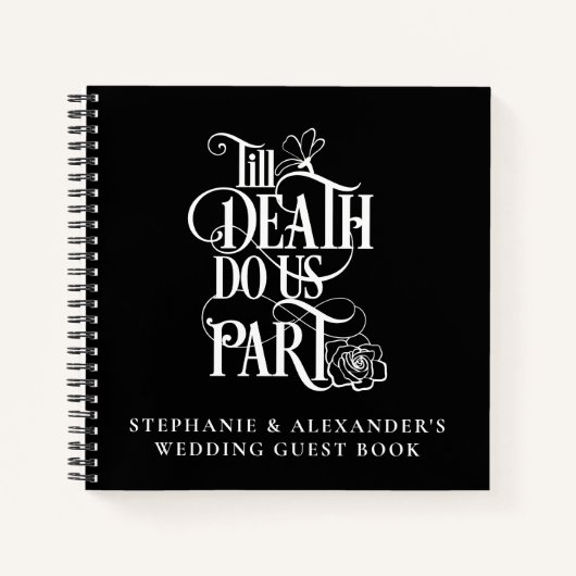 Gothic Till Death Do us Part Wedding Guest Book Notizblock (Vorderseite)
