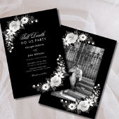 Gothic Till Death Do us Party Black Floral Wedding Einladung