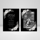 Gothic Till Death Do us Party Black Floral Wedding Einladung