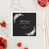Gothic Till Death Do us Party Black Floral Wedding Serviette (Beispiel)