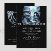 Gothic Till Death Porcelain Skulls Moon Wedding Einladung (Vorne/Hinten)