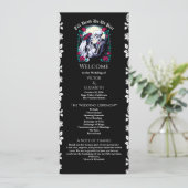 Gothic Till Death Rose Skelett Black Wedding Programm (Stehend Vorderseite)