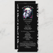 Gothic Till Death Rose Skelett Black Wedding Programm (Vorne/Hinten)