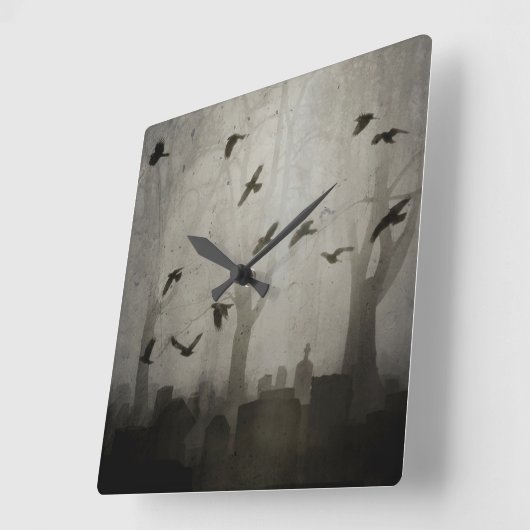 Gothic Time Quadratische Wanduhr (Winkel)