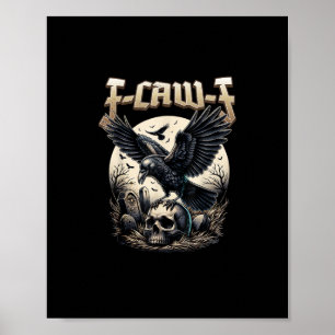 Gothic Totenkopf F Caw F Krähe Humor Grafik Poster