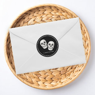 Gothic-Totenkopf-Hochzeitsaufkleber Runder Aufkleber