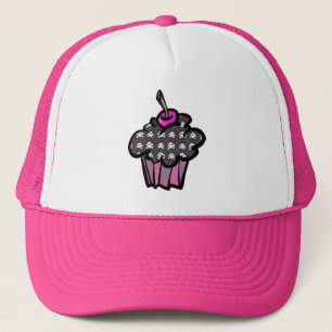 Gothic-Totenkopf-Kreuzknochen-Cupcake Truckerkappe