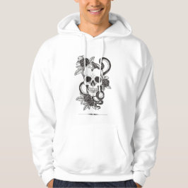 Gothic-Totenkopf & Schlange mit Blumen Hoodie | Vi