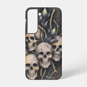 Gothic Totenkopf und Dornenblume Samsung Galaxy Hülle