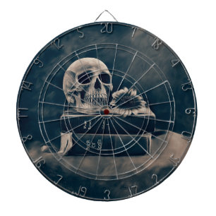 Gothic Totenkopf Vintage Alte Bücher Cyanotypie Ma Dartscheibe