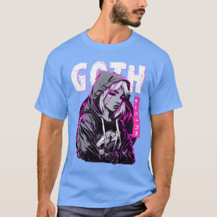 Gothic Trauriges Mädchen Anime Japanischer Cybergo T-Shirt