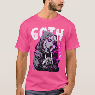 Gothic Trauriges Mädchen Anime Japanischer Cybergo T-Shirt