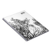 Gothic Tree Black and White Notizblock (Rechte Seite)