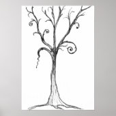Gothic Tree Illustration Poster (Vorne)