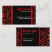 Gothic Tribal Goddess Red+Black Business Card Visitenkarte (Vorne/Hinten)