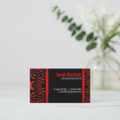 Gothic Tribal Goddess Red+Black Business Card Visitenkarte (Stehend Vorderseite)