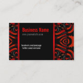 Gothic Tribal Goddess Red+Black Business Card Visitenkarte (Rückseite)