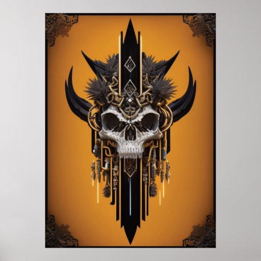Gothic Tribal Skull Poster (Vorne)