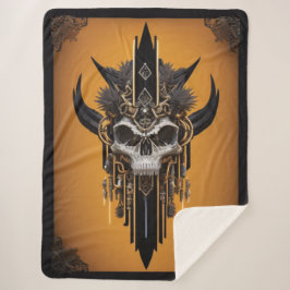 Gothic Tribal Skull Sherpa Blanket Sherpadecke