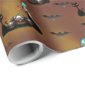 Gothic Trick-oder-Leckerei-Spinnennetz-Wiederholun Geschenkpapier (Rolleneckpunkt)