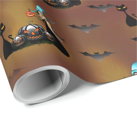 Gothic Trick-oder-Leckerei-Spinnennetz-Wiederholun Geschenkpapier (Rolleneckpunkt)