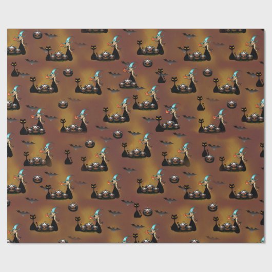 Gothic Trick-oder-Leckerei-Spinnennetz-Wiederholun Geschenkpapier (Flach)