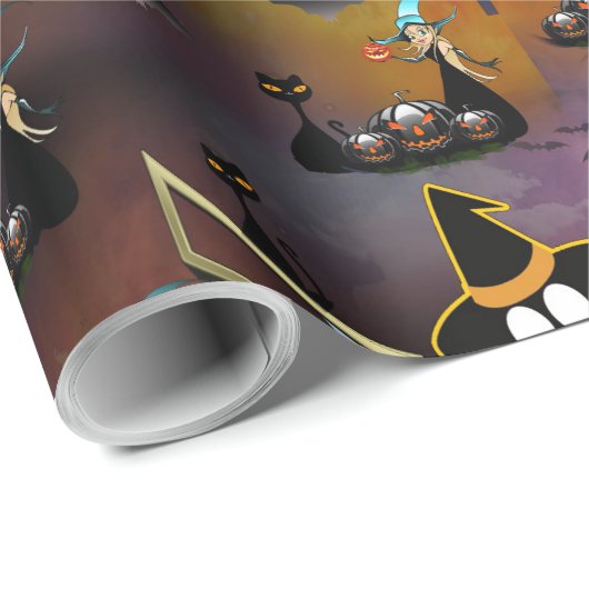 Gothic Trick-oder-Leckerei-Spinnennetz-Wiederholun Geschenkpapier (Rolleneckpunkt)