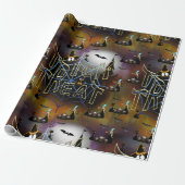 Gothic Trick-oder-Leckerei-Spinnennetz-Wiederholun Geschenkpapier (Ungerollt)