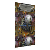 Gothic Trick-oder-Leckerei-Spinnennetz-Wiederholun Mini Klemmbrett (Schrägansicht)